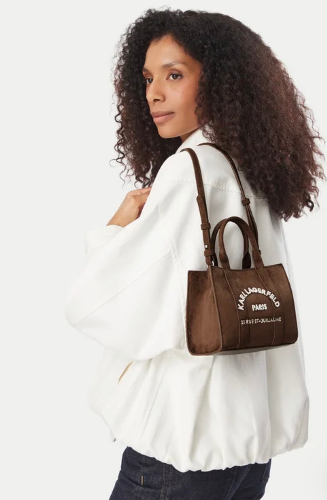 Women's k/rsg md square tote suede B4W30374 451 Tobacco