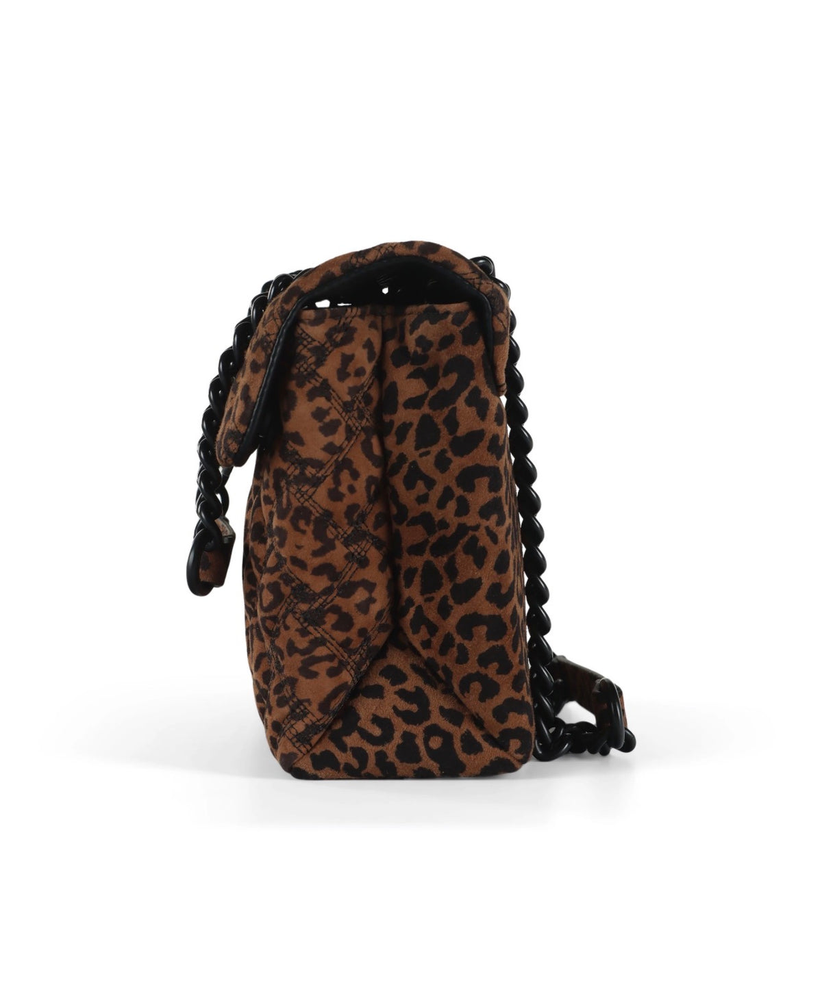 LEATHER KENSINGTON BAG-BROWN/OTH- SUEDE/OTHER PRINT-188-D2