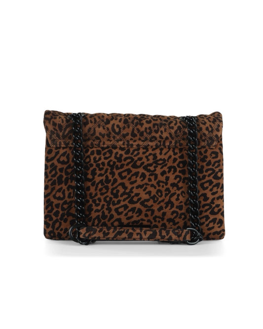 LEATHER KENSINGTON BAG-BROWN/OTH- SUEDE/OTHER PRINT-188-D2