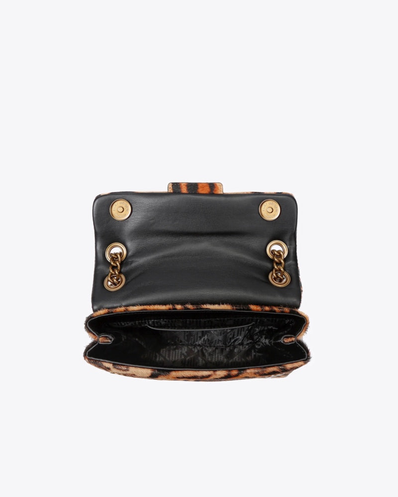 LEATHER MINI KENSINGTON-CAMEL/OTH- LEATHER/OTHER PRINT-191-D2