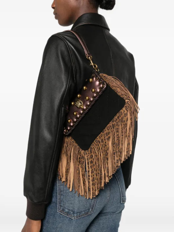 SM OXFORD FRINGE SHOULDER- BROWN/OTH-LEATHER/SUEDE-259-D2