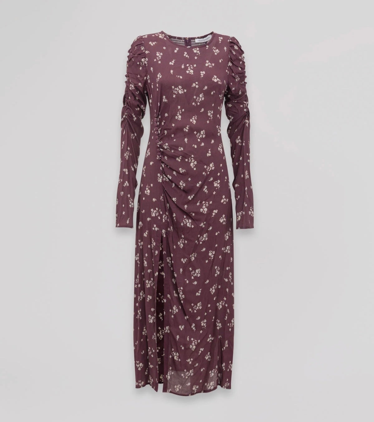 MMABW01792 ABITO MIDI CON ARRICCIATURA LATERALE E BOTTONCINI rose Bordeaux