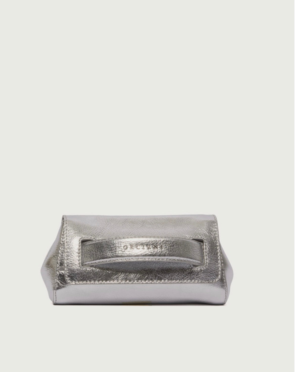 B02169 - CLUTCH GOSSIP METAL IN PELLE Argento