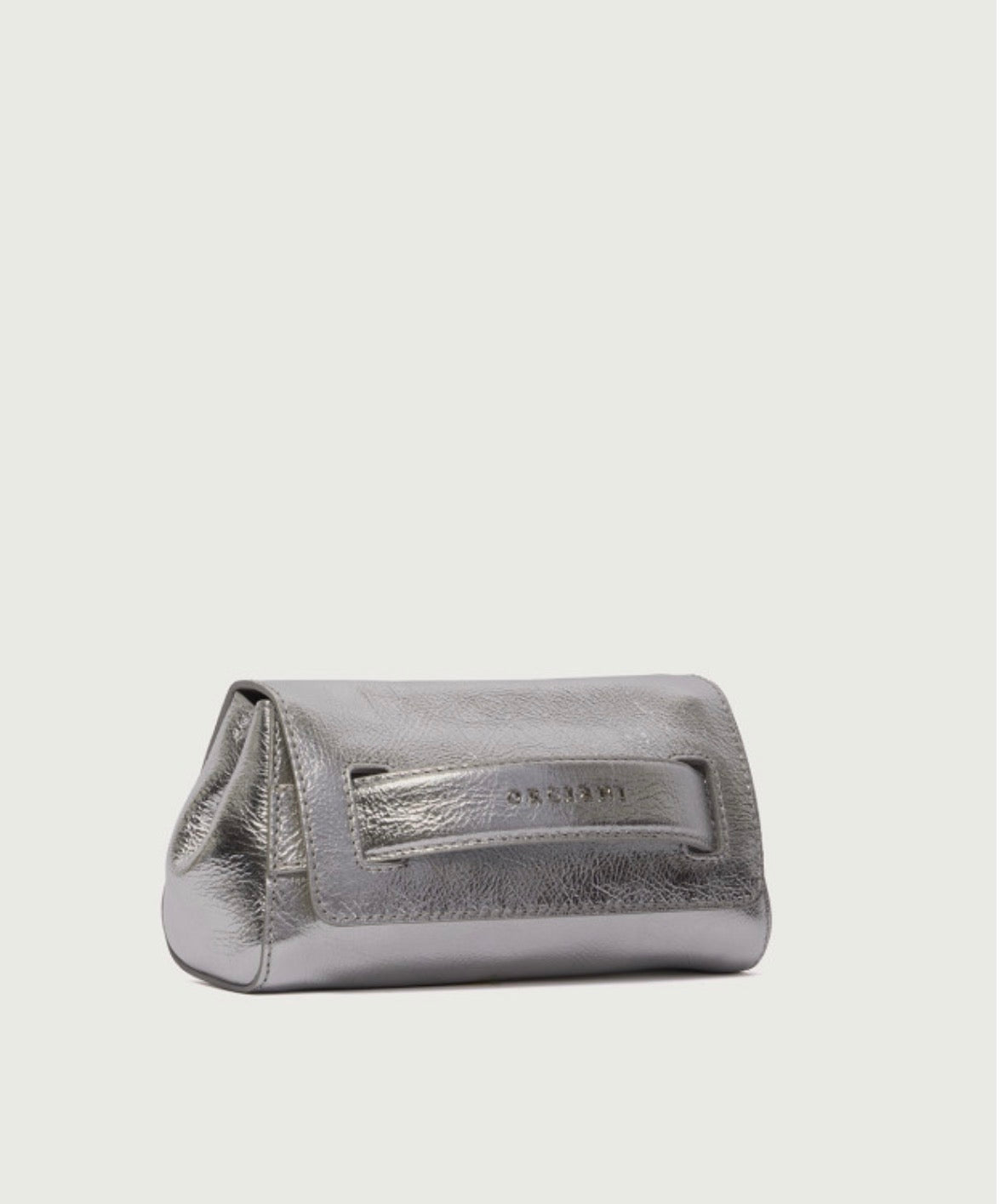 B02169 - CLUTCH GOSSIP METAL IN PELLE Argento