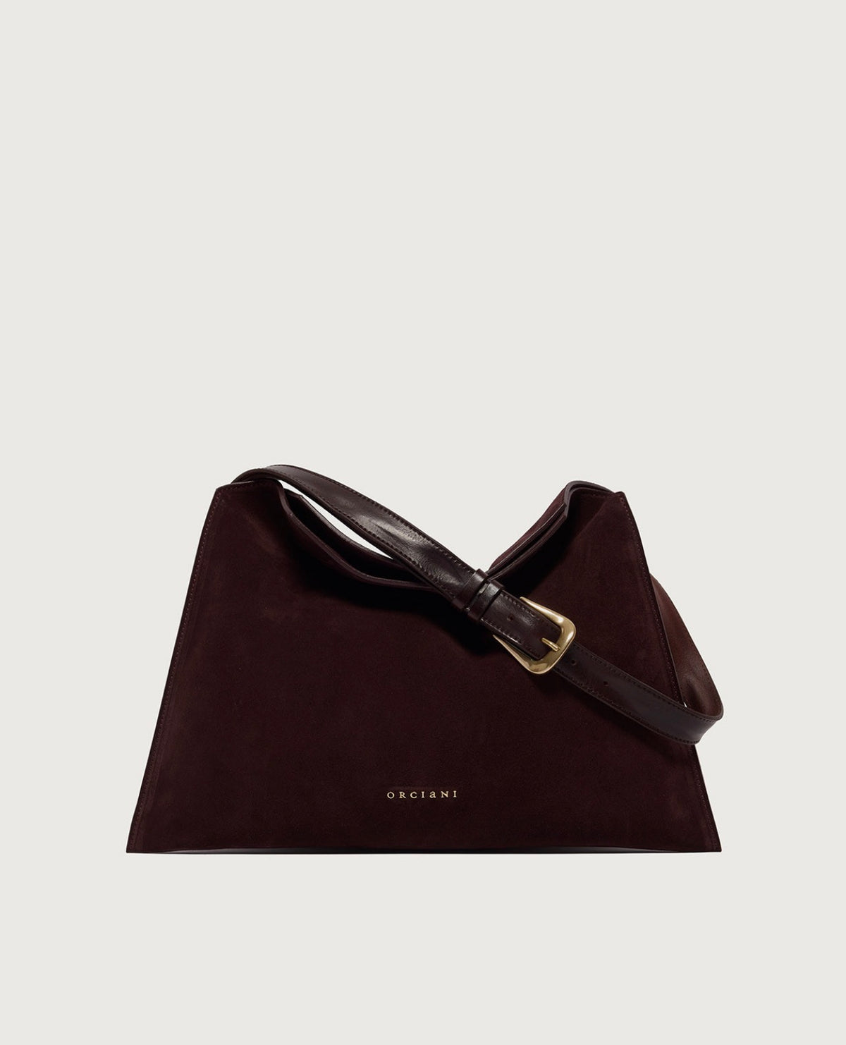 B02230 - BORSA TRINITY PEACH ORO SMALL A SPALLA IN SUEDE E CUOIO Burgundy