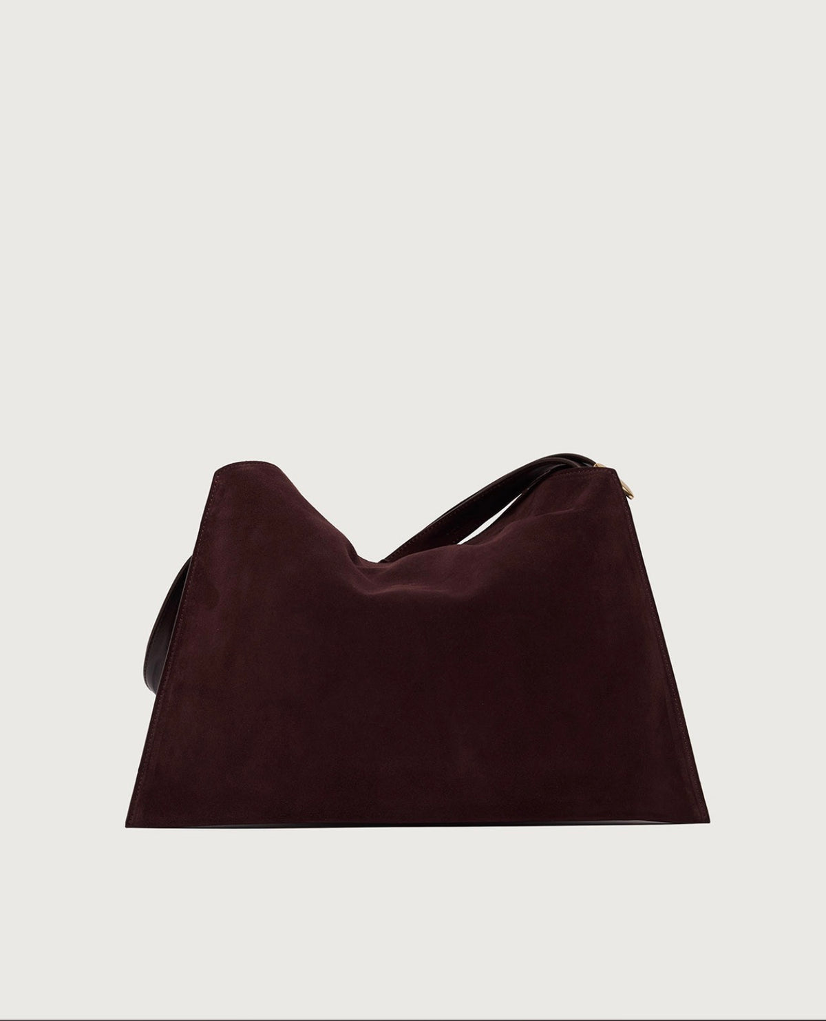 B02230 - BORSA TRINITY PEACH ORO SMALL A SPALLA IN SUEDE E CUOIO Burgundy