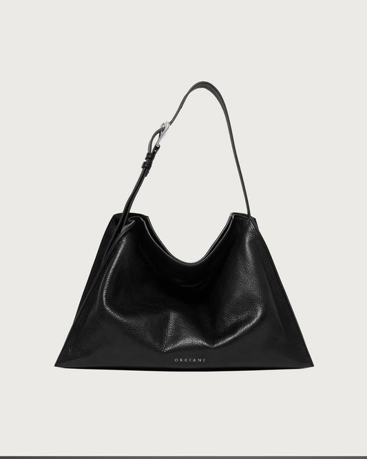 B02231 - BORSA TRINITY LAGOON MIDI A SPALLA IN PELLE Nero
