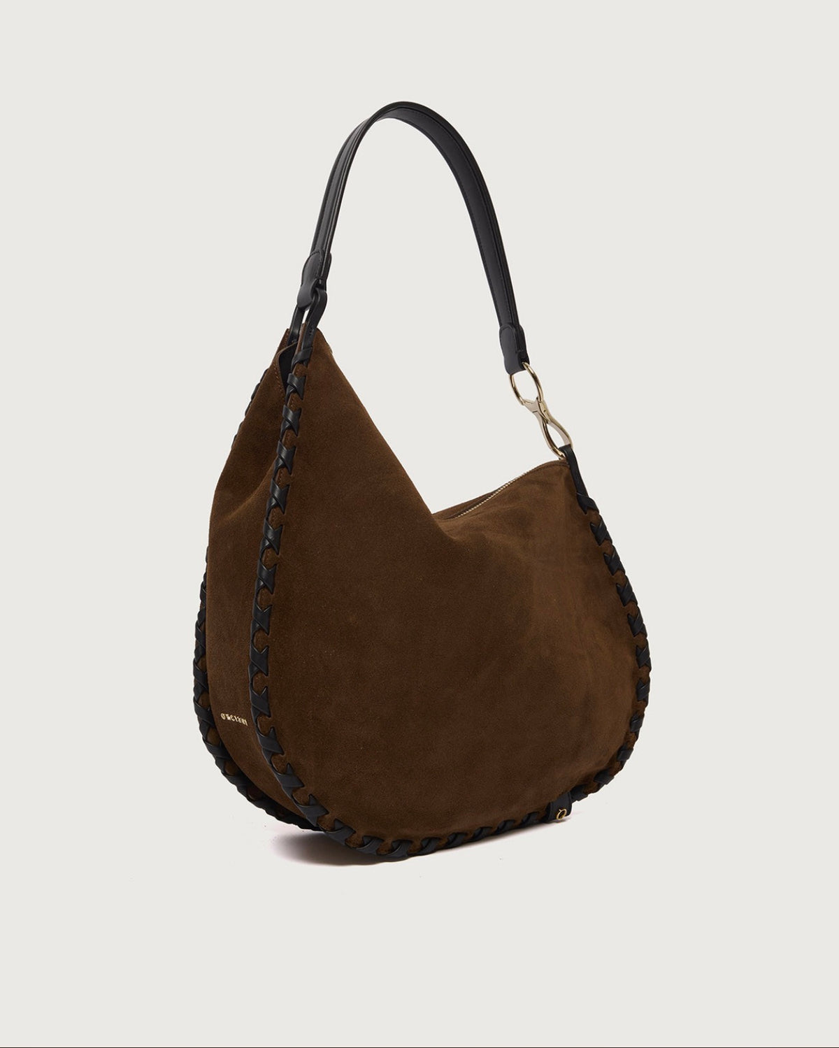 B02248 - BORSA CHAOS PEACH CROSS MIDI A SPALLA IN SUEDE CON TRACOLLA Tabacco