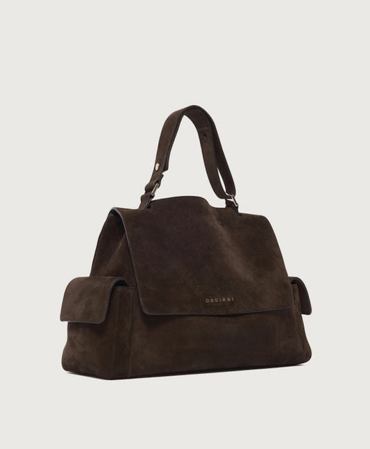 BP1999 - BORSA SVEVA PEACH CARGO SMALL A MANO IN SUEDE CON TRACOLLA T. moro
