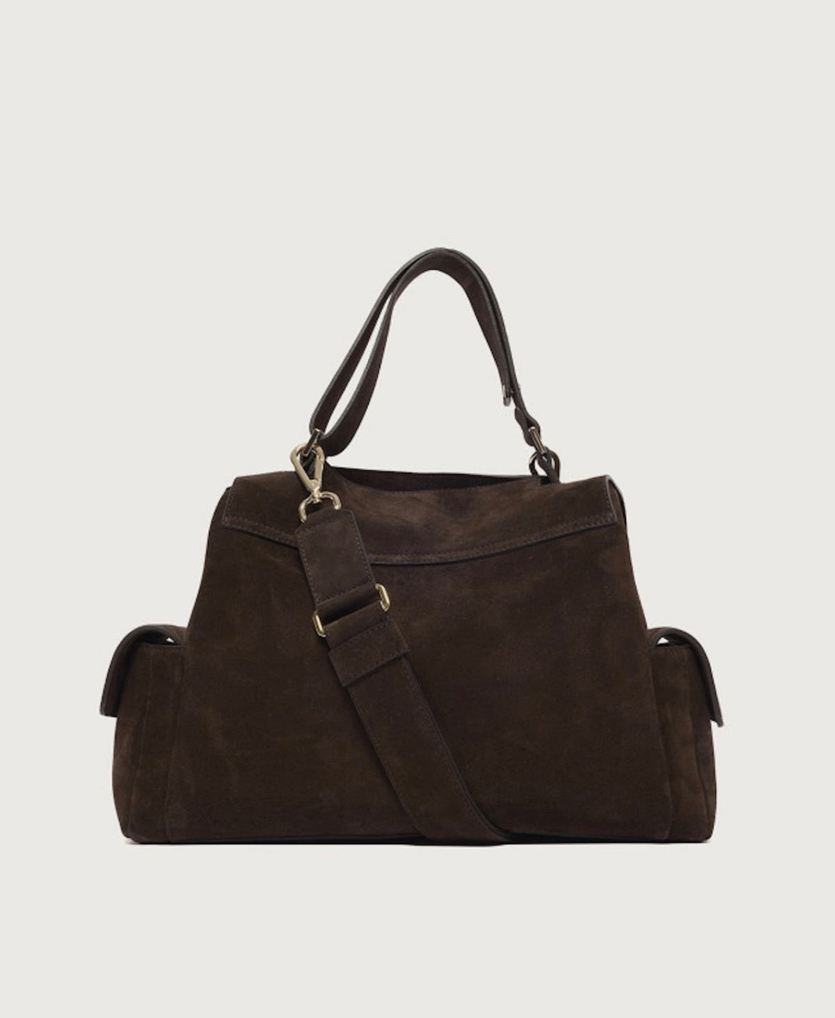 BP1999 - BORSA SVEVA PEACH CARGO SMALL A MANO IN SUEDE CON TRACOLLA T. moro
