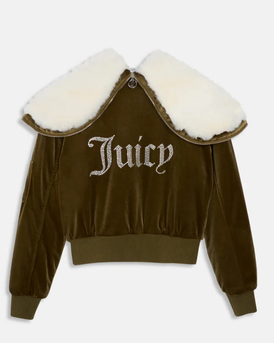 Women's Rydell Diamante Bomber VIJH80455WPFJA8 Co Polyest/Elast Dark Olive